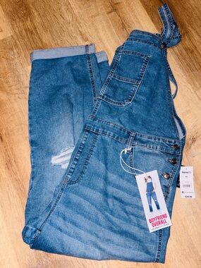 Denim Boyfriend Overalls - Medium Blue